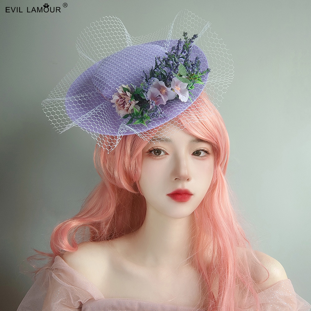 Headpiece Socialite Vintage Runway Dance Performance Evening party Host Flat top Fascinator FJ-236