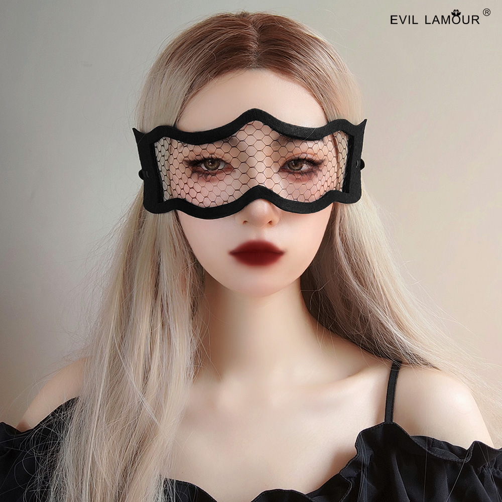 Halloween Party Masquerade Headpiece Mask Black Veil Styling Portrait Accessory MJ-158