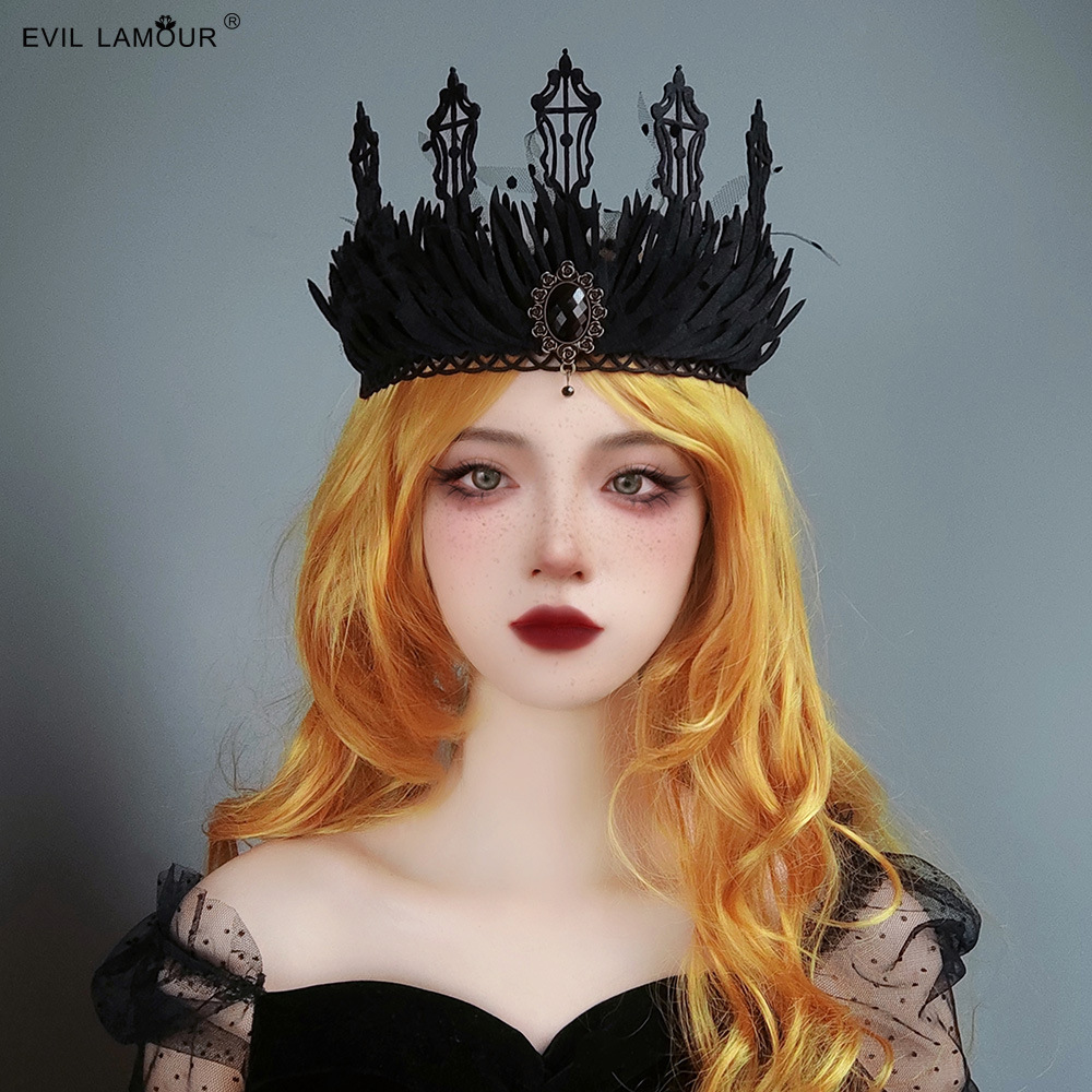 Baroque Vintage Crown Halloween Masquerade King Princess Witch Crown Gothic Accessory FD-108