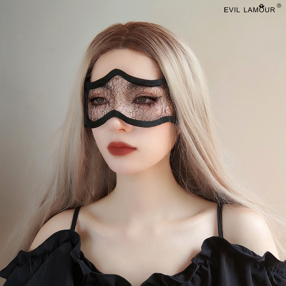 Halloween Party Masquerade Headpiece Mask Black Veil Styling Portrait Accessory MJ-159