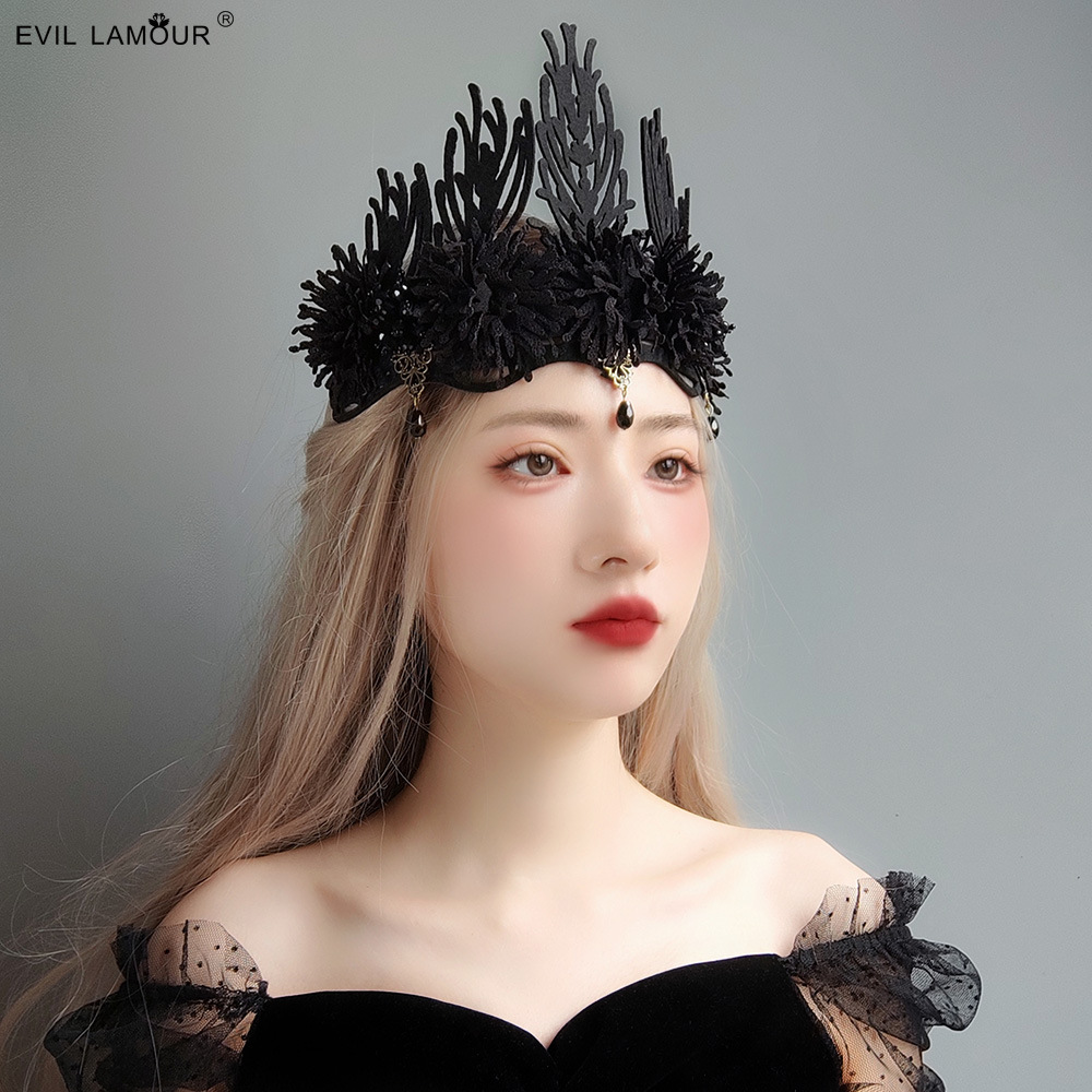 Halloween King Crown Gothic Bridal Headpiece Women Birthday gift Princess Wedding Tiara FD-111