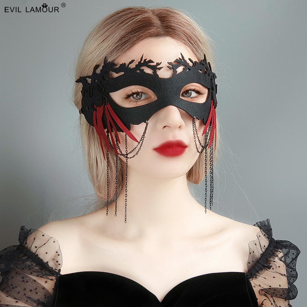 Halloween Spider Tassel Princess Mask Nightclub Bar ktv Stage Performance Half-face Mask MJ-160