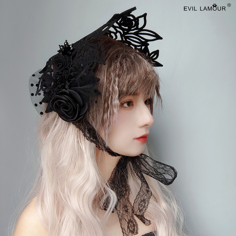 Halloween Wizard Witch Reaper Bonnet Flat hat Ball Performance Roleplay French Hat Women FD-118