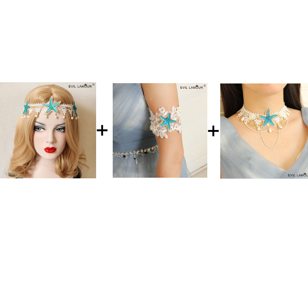 Starfish, Shell and Floral Headband Set