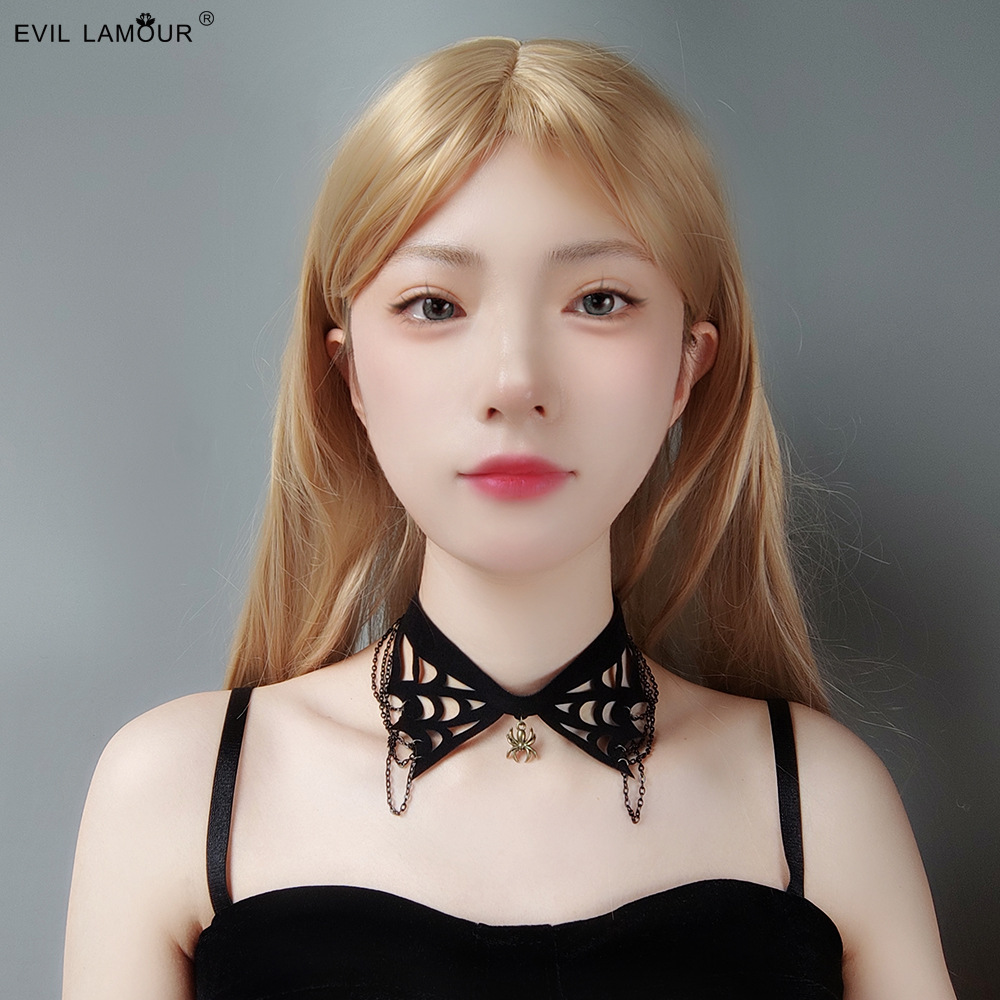 Halloween Spiderweb Collarbone necklace Choker Gothic Necklace Choker Masquerade Accessory JL-245-1