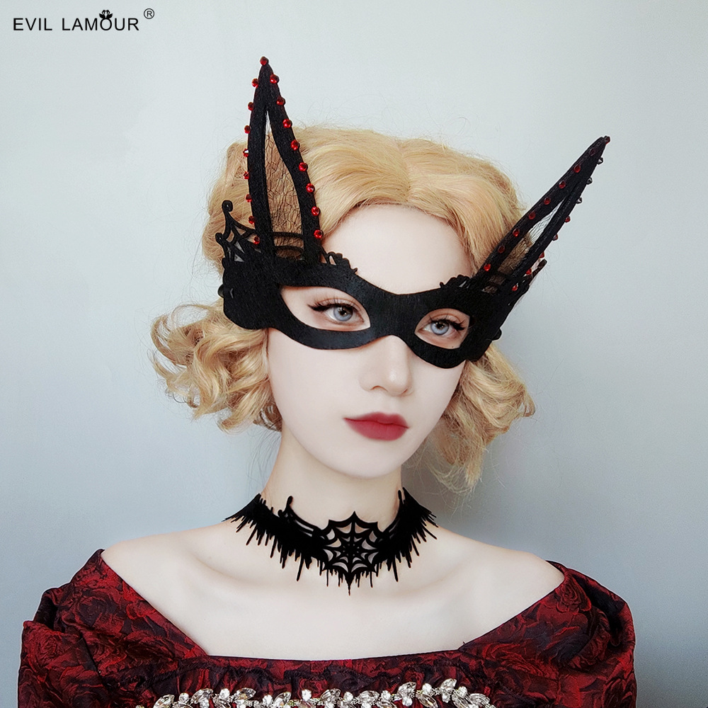 Rabbit Fox Halloween Carnival Easter Roleplay Party Half-face Women Mask MJ-24-2