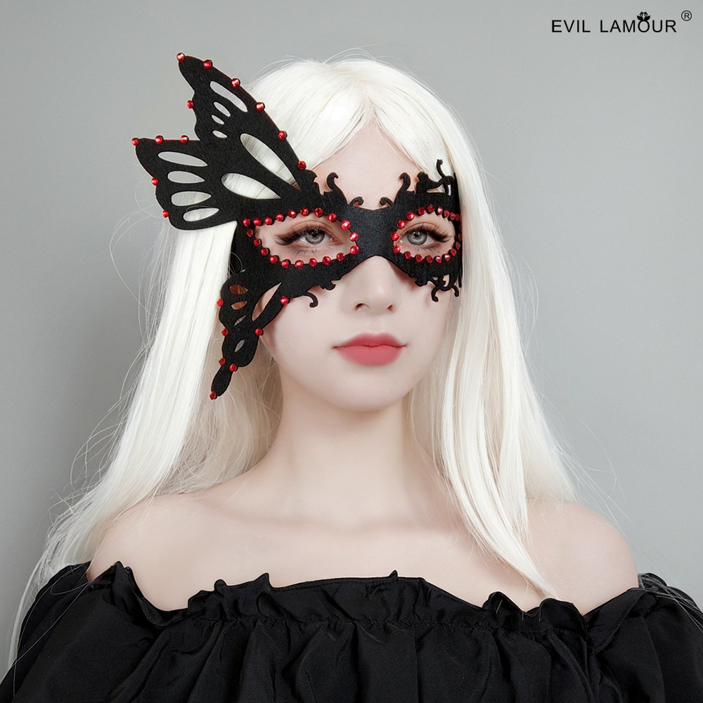 Rhinestone Butterfly Half-Face Mask - MJ-86-1