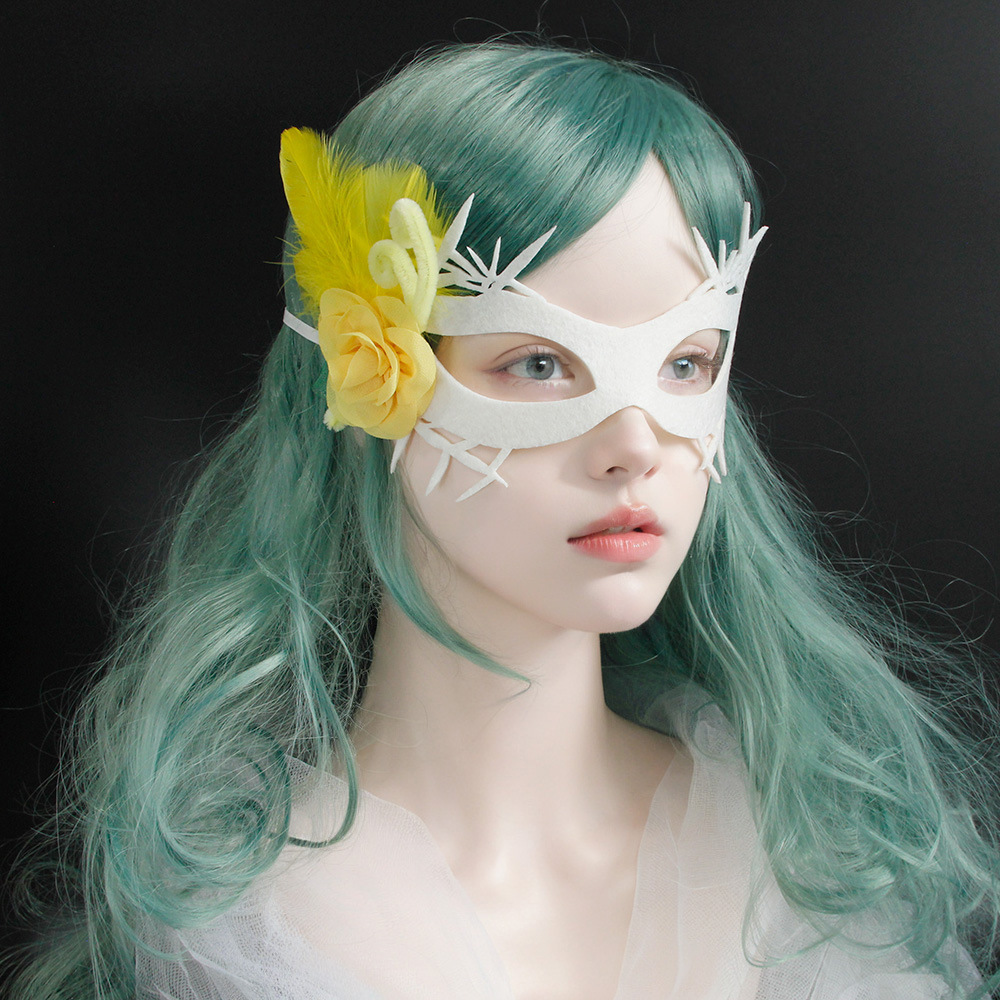Venice Carnival Multicolor Feather Flower Mask Easter Women Roleplay Prop MJ-75-1