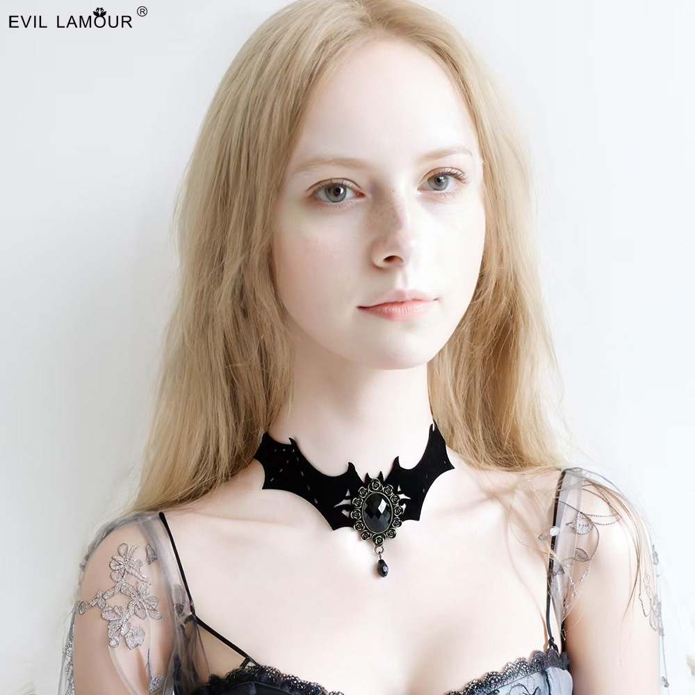 Halloween Bat Necklace Choker Holiday Roleplay Prop Party Decor JL-90-1