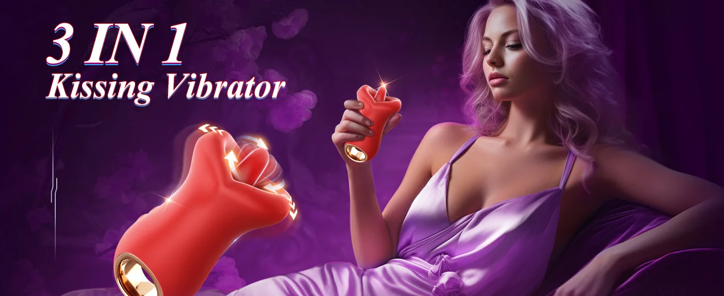 Red Lips Licking-Style Vibrator for Women, 14.3 cm — product detail