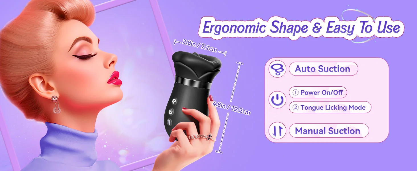 Lip-Shaped Licking, Sucking & Vibrating Women's Adult Stimulator — product detail