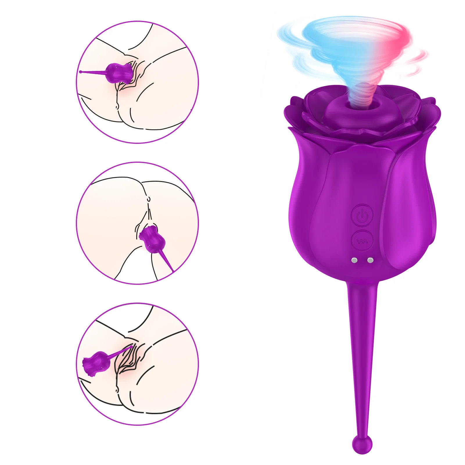 Rose-Style Suction Vibrator — product detail