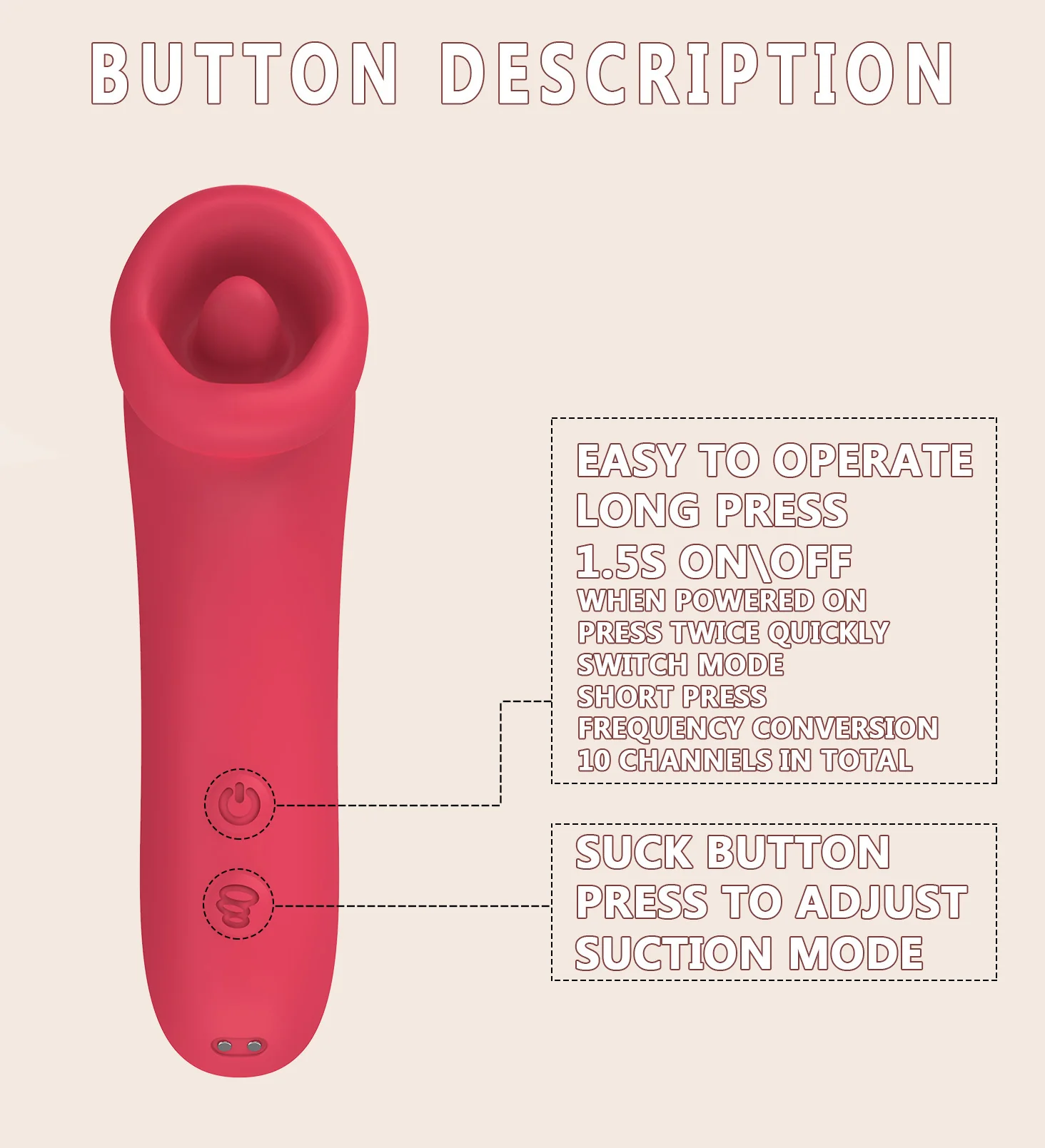 Women's Suction and Tongue-Style Vibrating Clitoral Stimulator — product detail