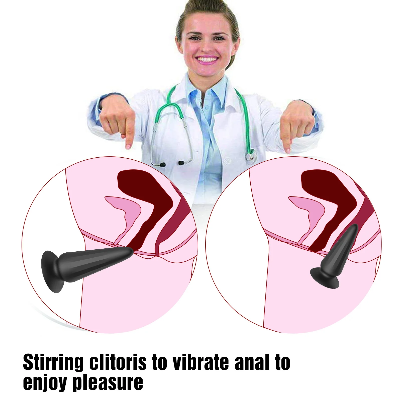 10-Mode Pointed Vibrating Anal Plug with Wireless Remote Control — product detail