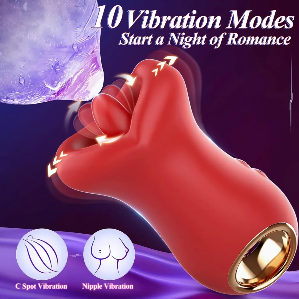 Red Lips Licking-Style Vibrator for Women, 14.3 cm