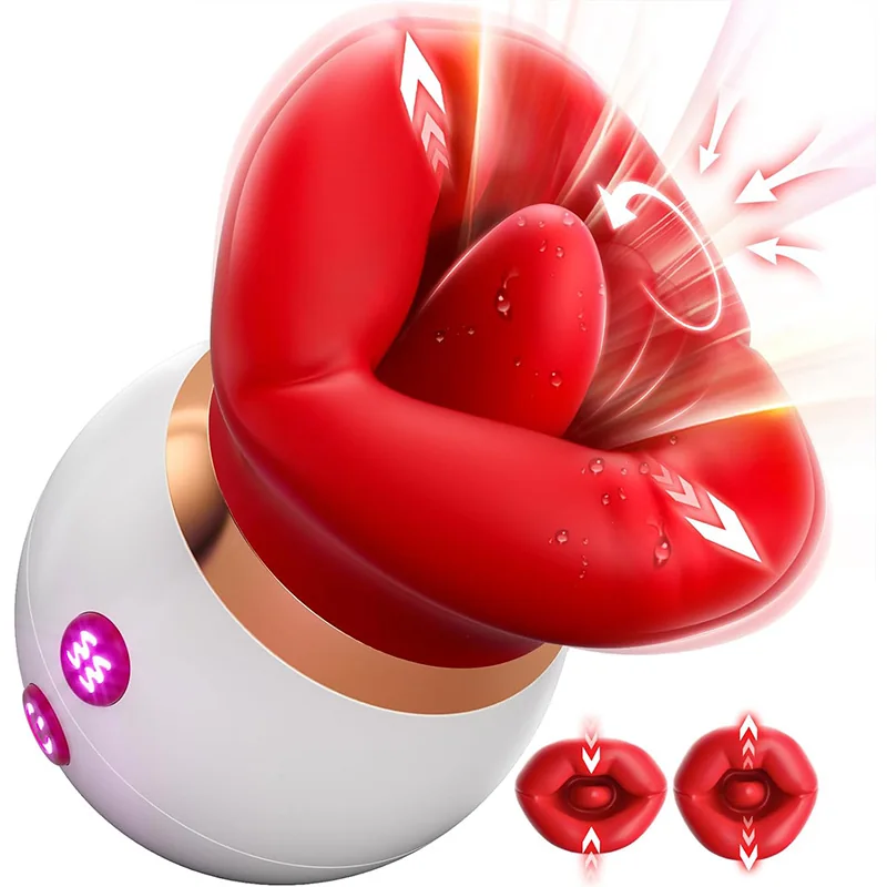Tongue-Style Licking, Suction and Vibrating Adult Toy for Women