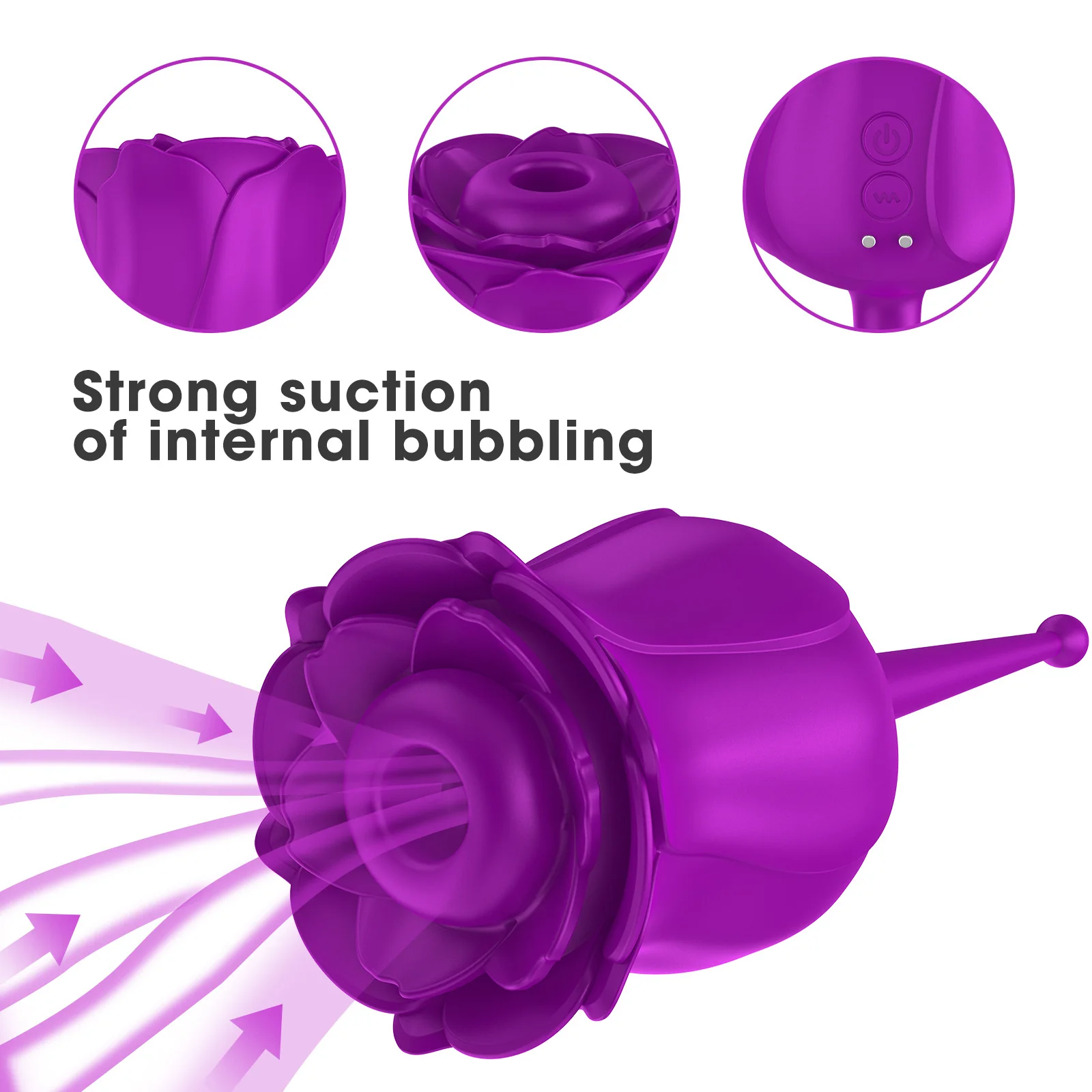 Rose-Style Suction Vibrator — product detail