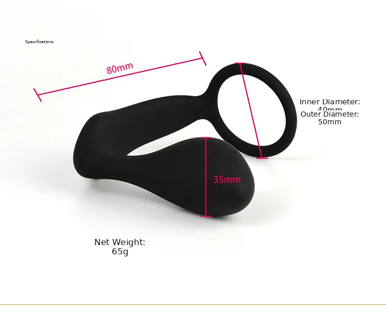 Men's Silicone Prostate Massager, Anal Plug and Cock Ring — product detail