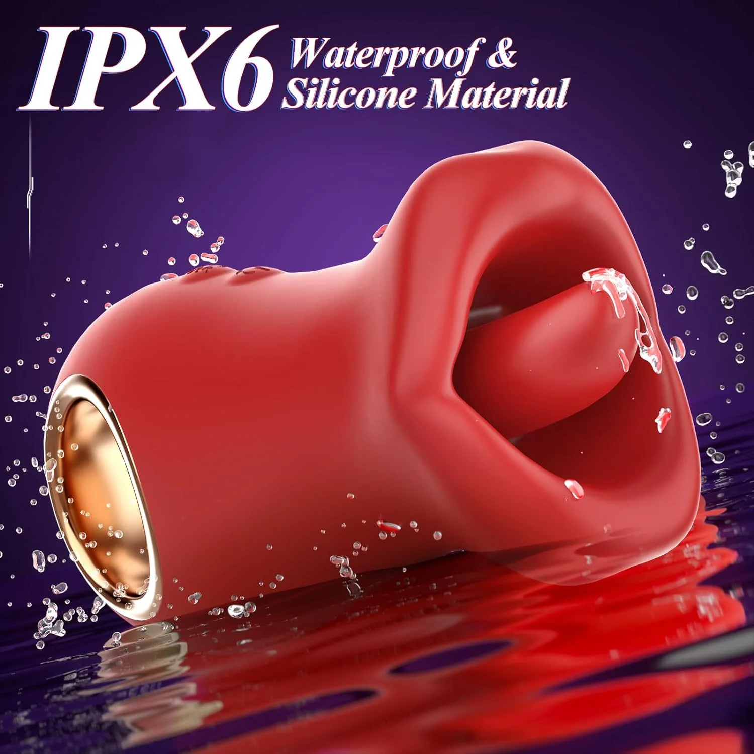 Red Lips Licking-Style Vibrator for Women, 14.3 cm — product detail