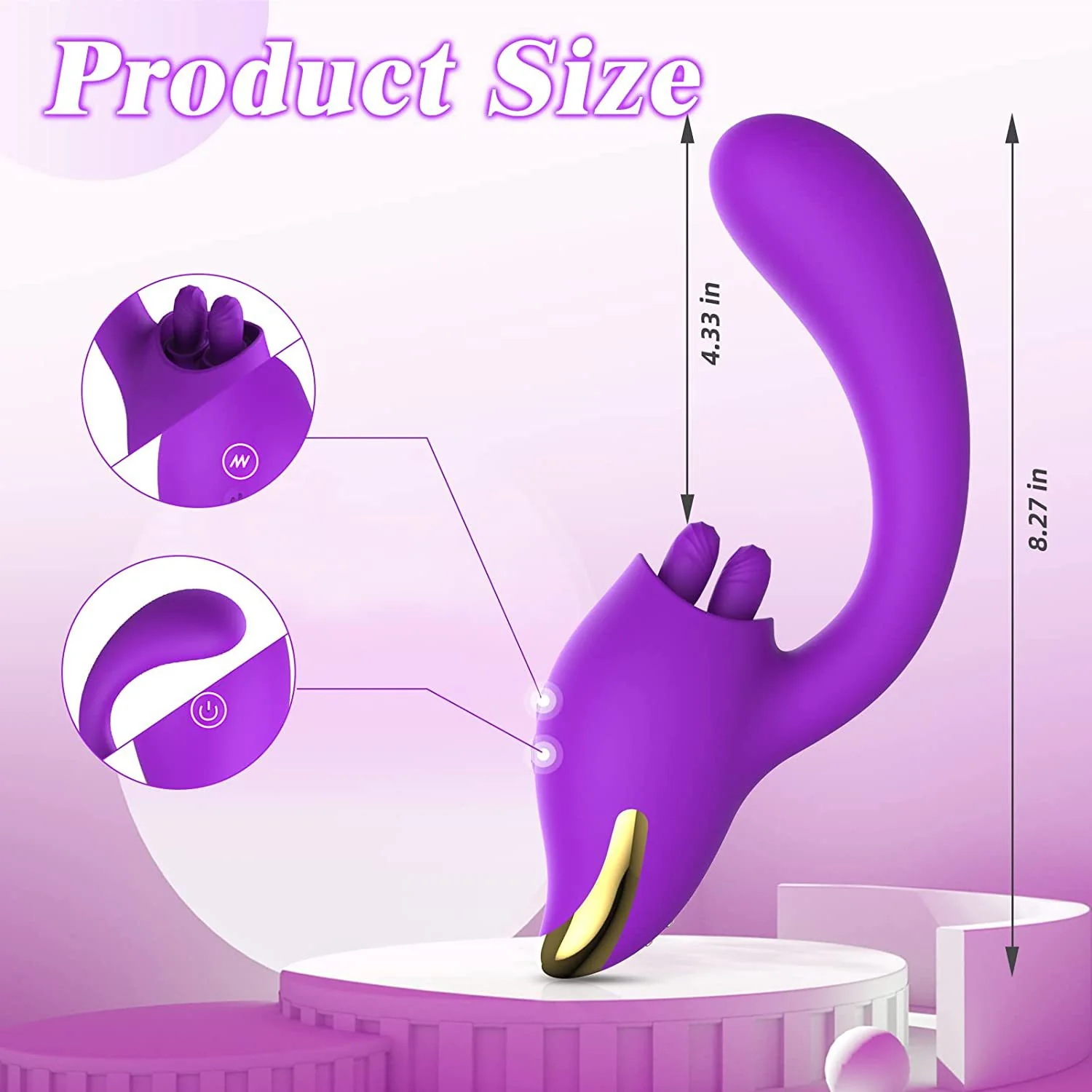 Dual-Tongue Female G-Spot Stimulation Vibrator — product detail