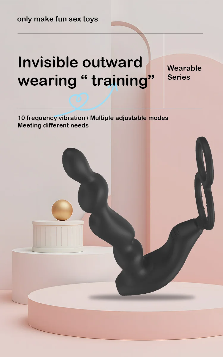 Remote-Controlled 10-Mode Vibrating Beaded Anal Plug for Men — product detail