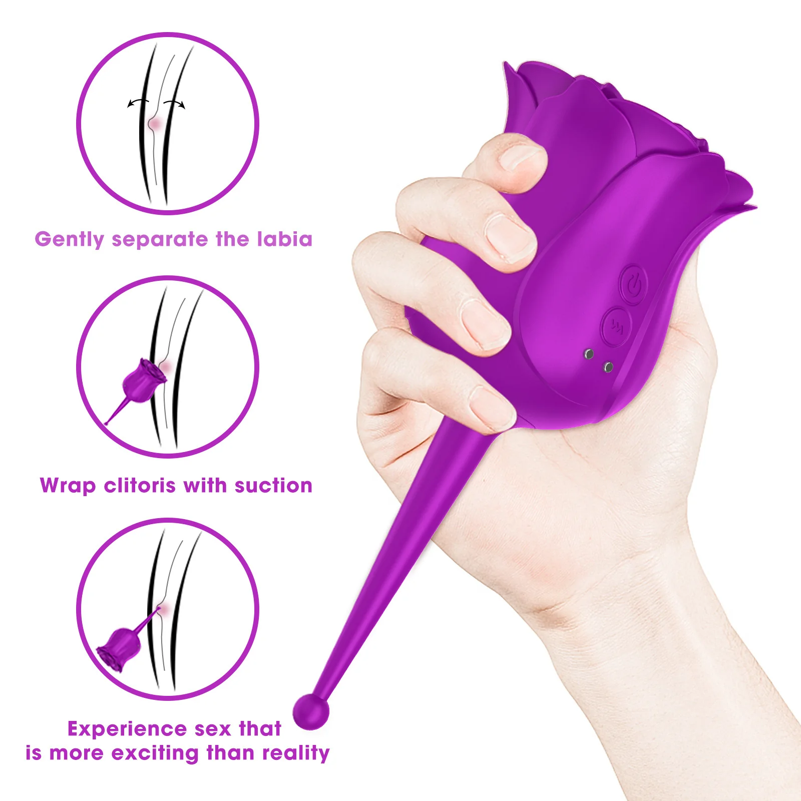 Rose-Style Suction Vibrator — product detail