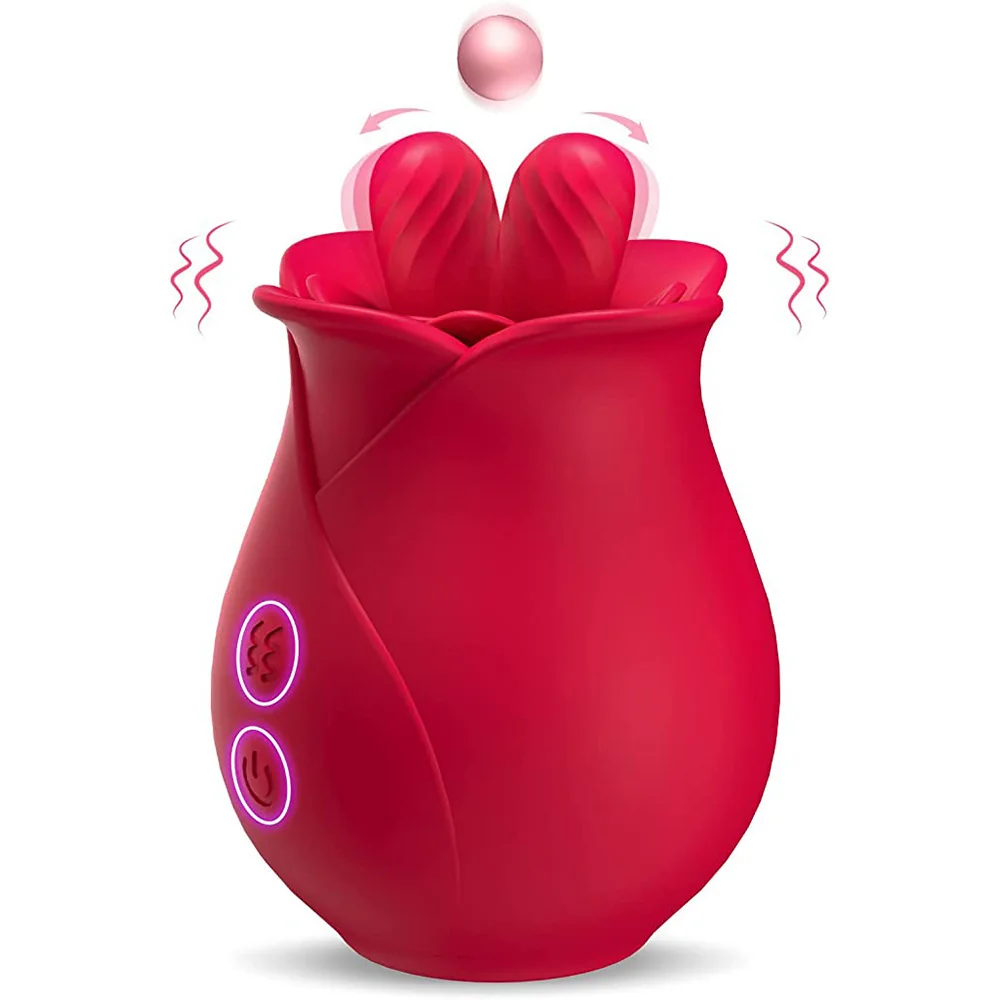 Rose-Style Dual-Tongue Vibrator