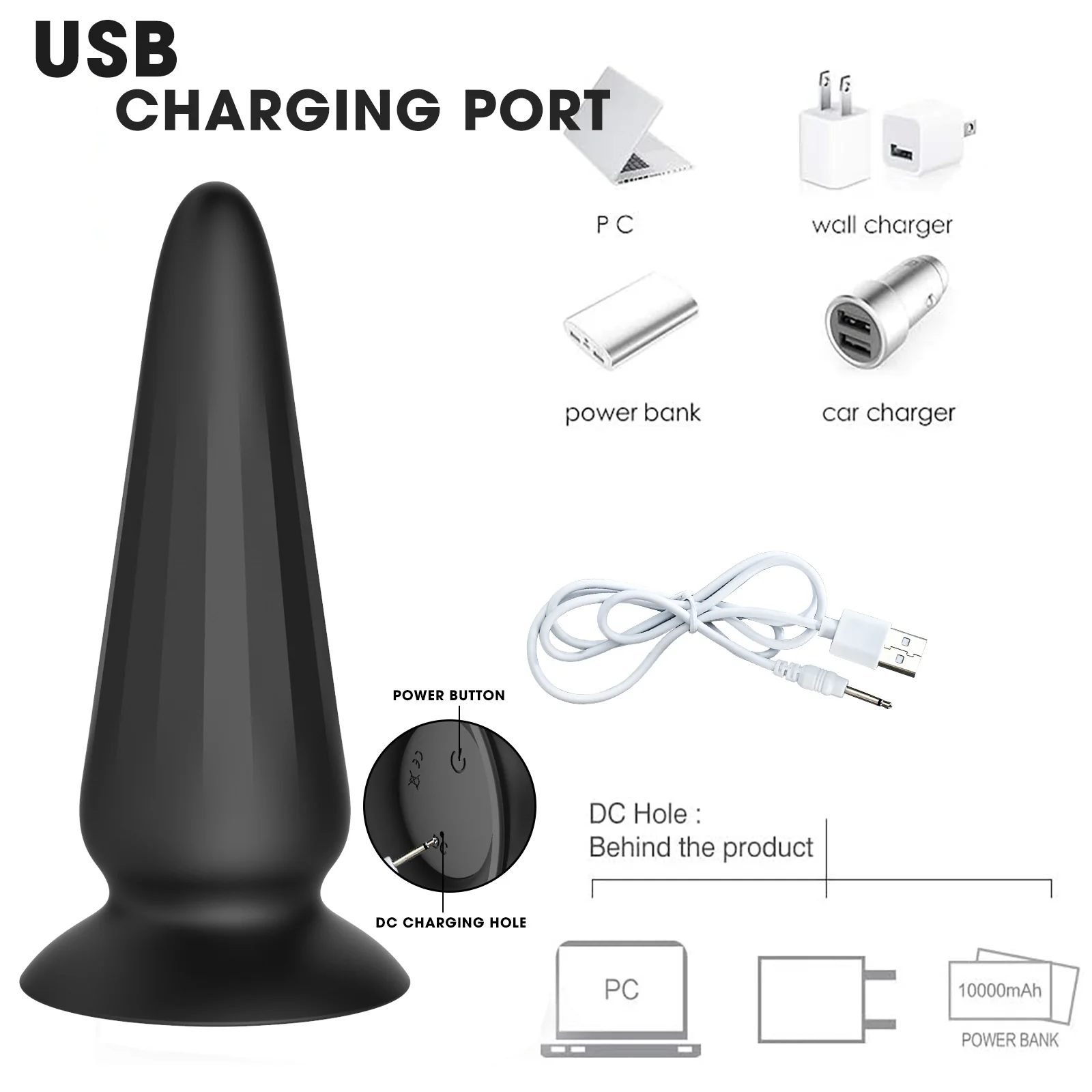 10-Mode Remote-Controlled Pointed Vibrating Anal Plug — product detail