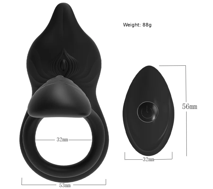 Silicone 10-Setting Vibrating Clitoral Ring for Couples — product detail