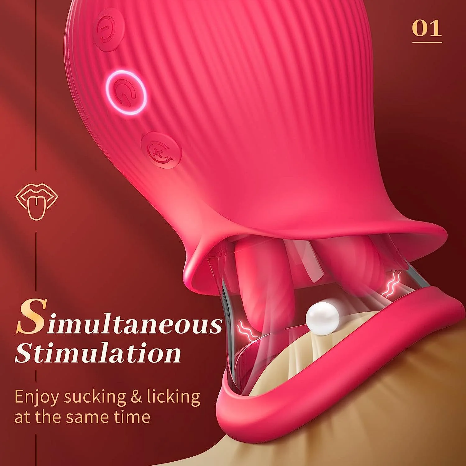 Flower-Tongue Licking, Sucking & Vibrating Clitoral Stimulator — product detail