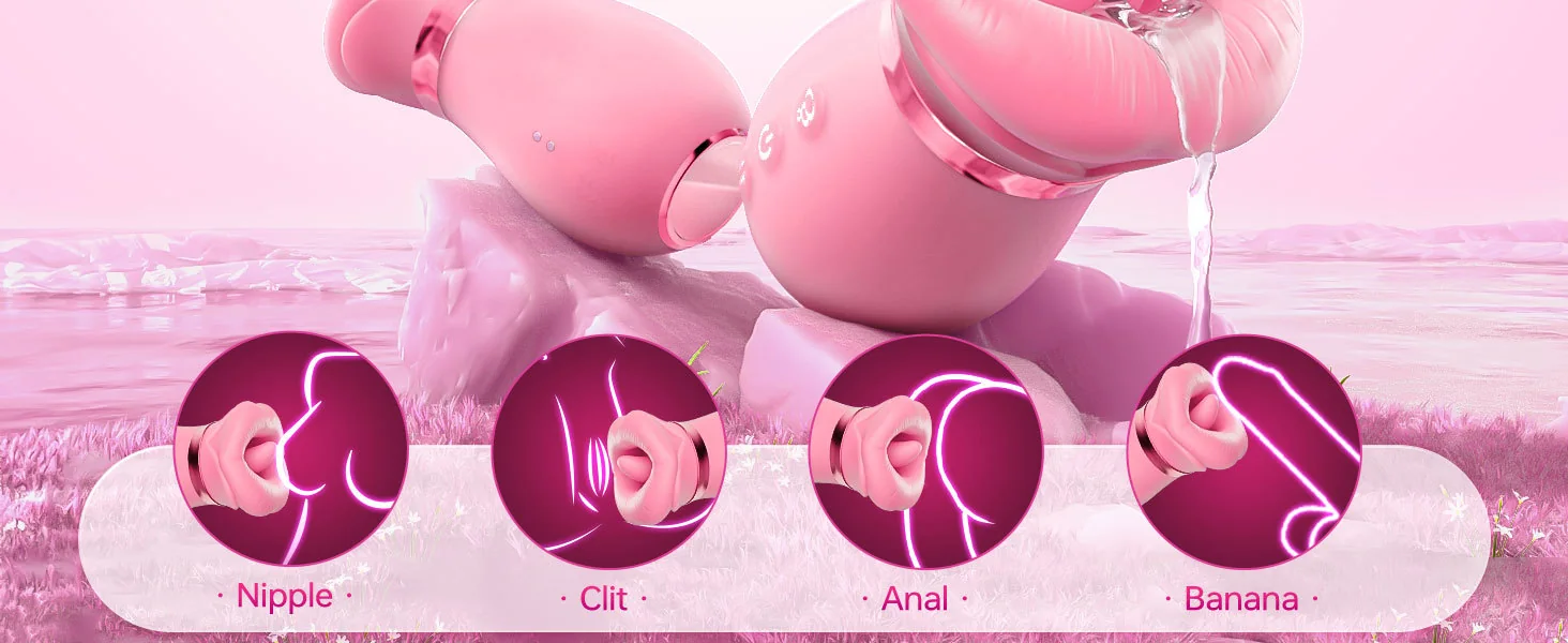 Lip-Shaped Licking, Sucking & Vibrating Women's Adult Stimulator — product detail