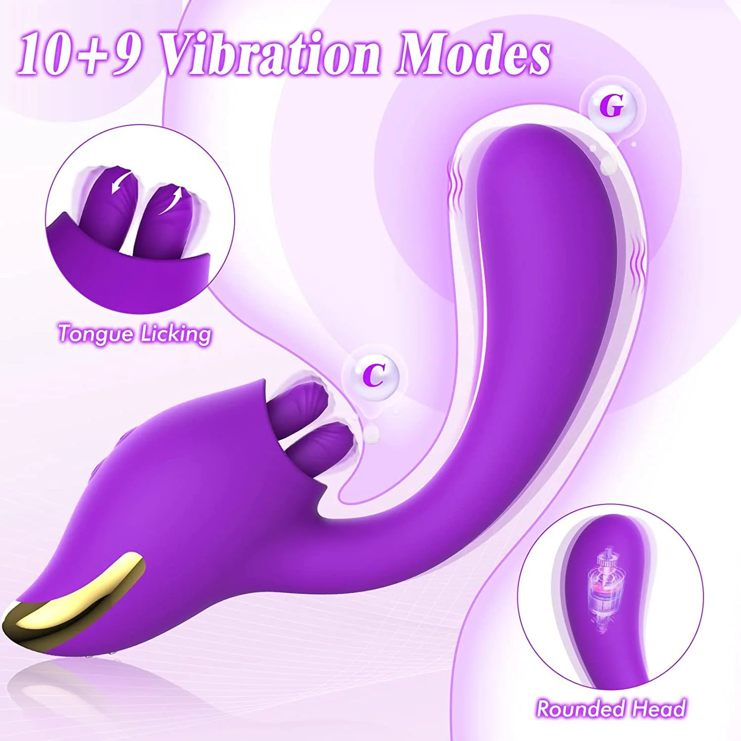 Dual-Tongue Female G-Spot Stimulation Vibrator — product detail