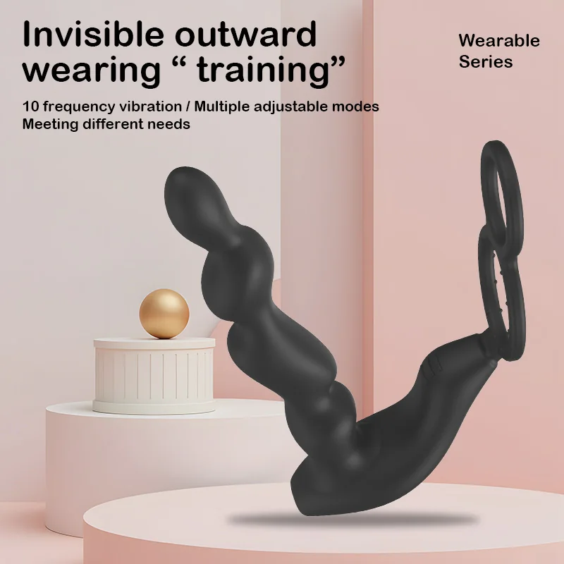 Remote-Controlled 10-Mode Vibrating Beaded Anal Plug for Men