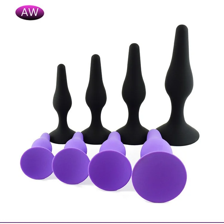 4-Piece Silicone Anal Plug and Bead Set for Men and Women