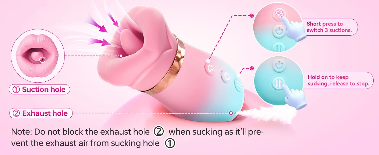 Gradient Red Lips App-Controlled Licking and Suction Vibrator for Women — product detail