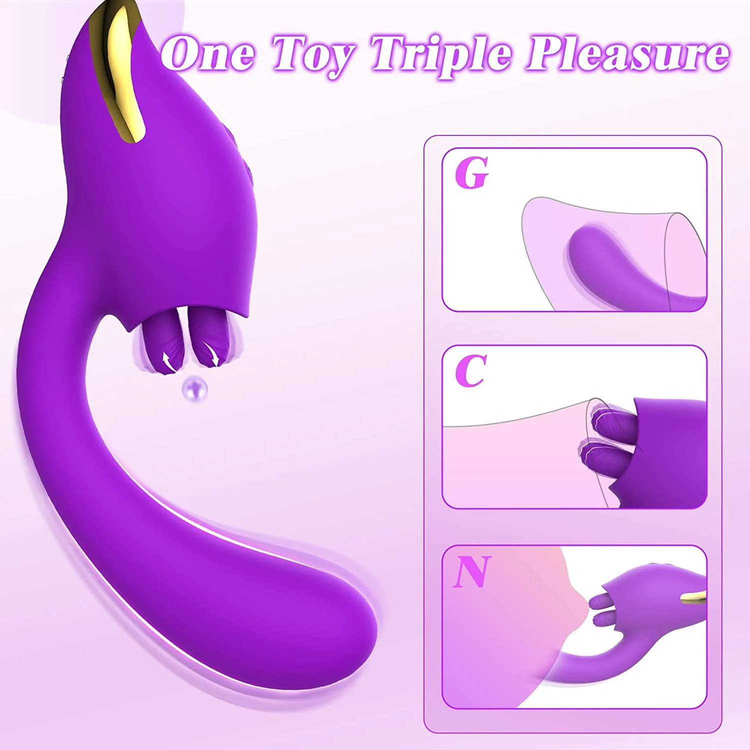 Dual-Tongue Female G-Spot Stimulation Vibrator — product detail