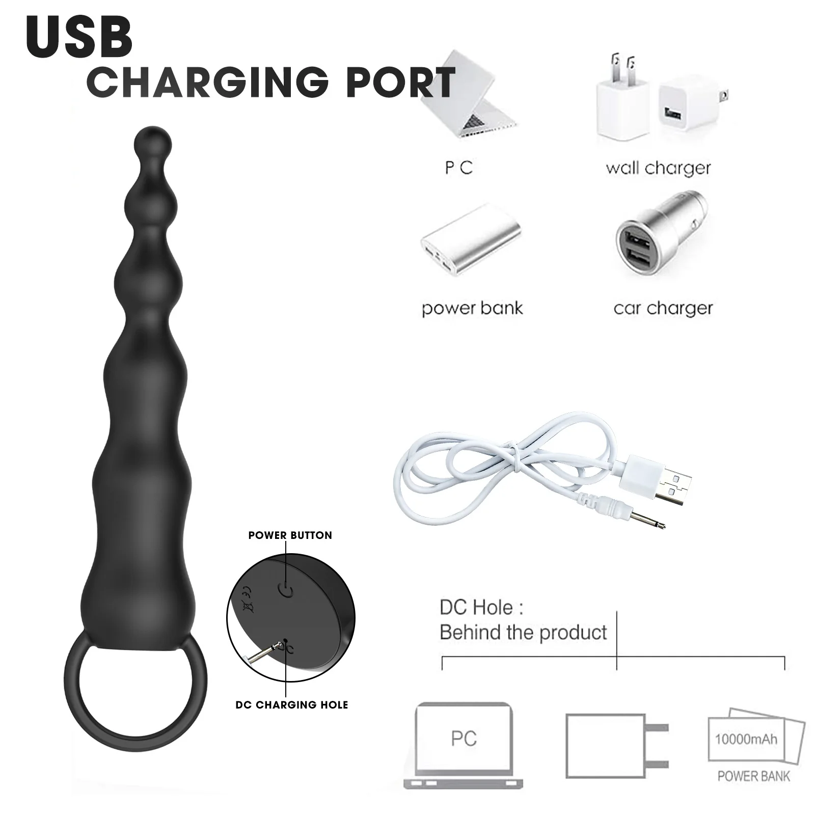 10-Frequency Vibrating Anal Beads and Prostate Stimulator for Men and Women — product detail