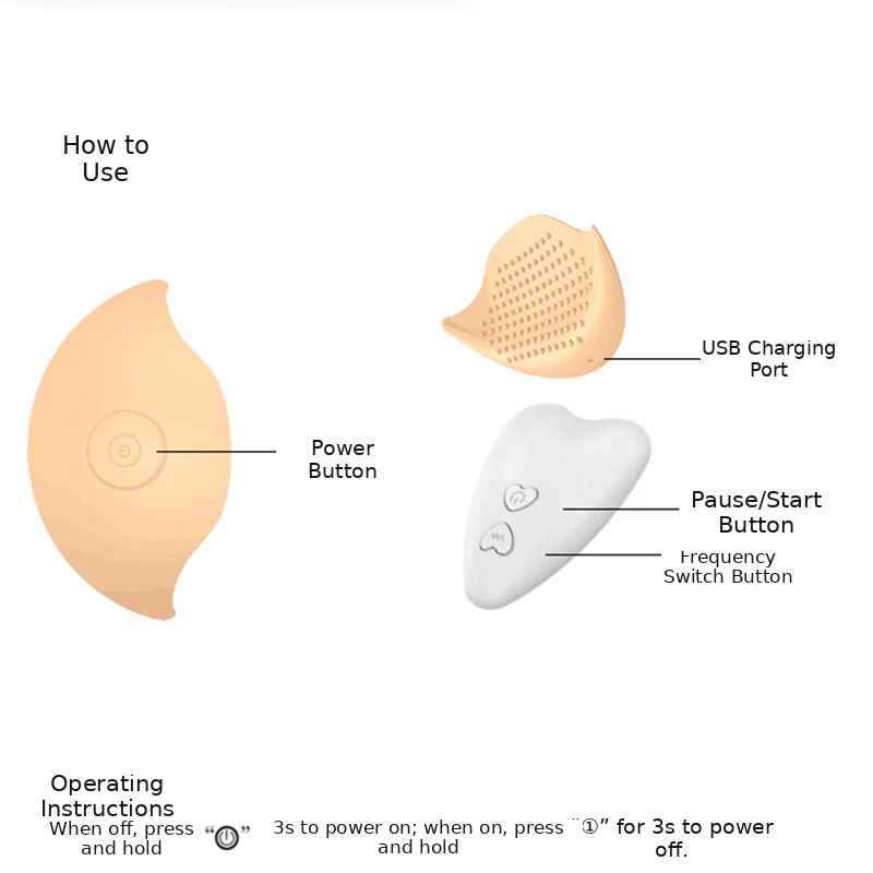Wireless Remote-Controlled Vibrating Nipple and Breast Massager — product detail