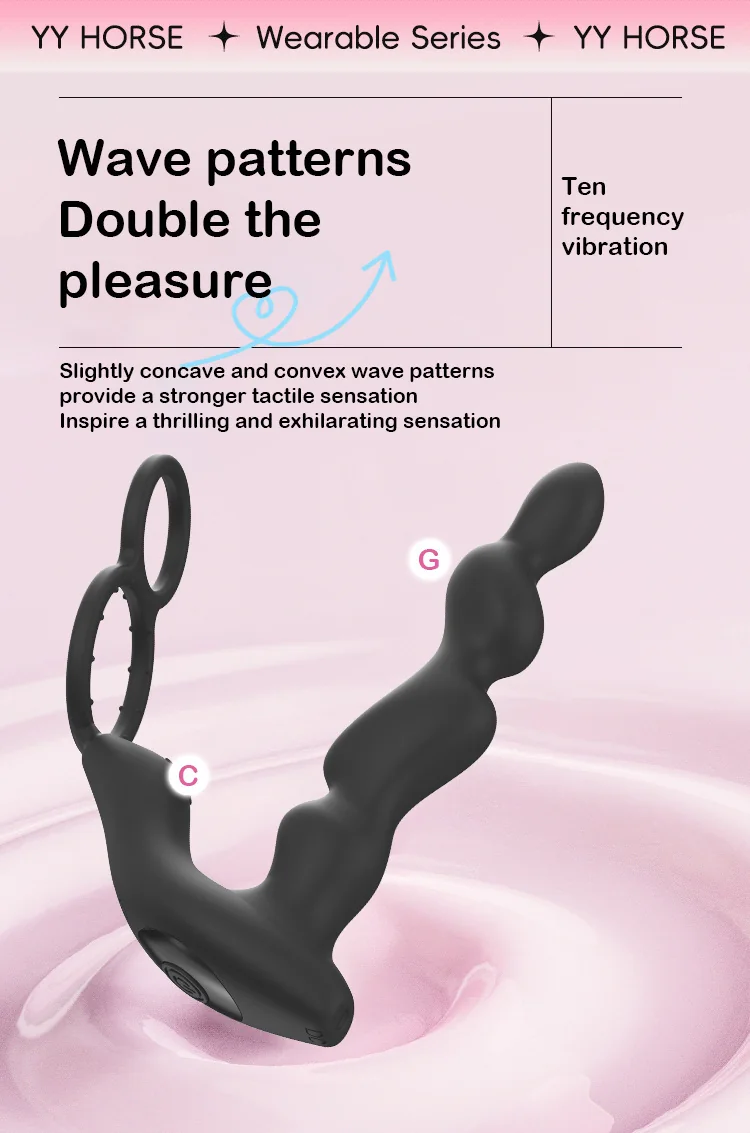 Remote-Controlled 10-Mode Vibrating Beaded Anal Plug for Men — product detail