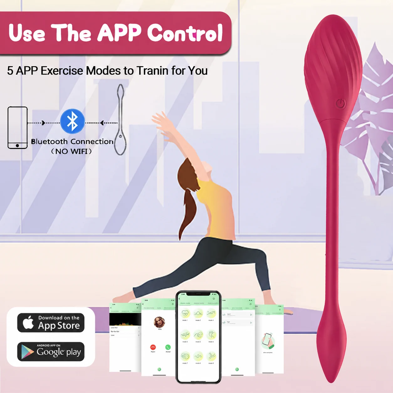 Women's App-Controlled Wearable Vibrator for Long-Distance Interaction — product detail