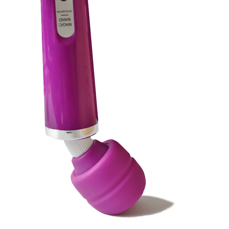 Purple wand massager with flexible neck and original silicone head