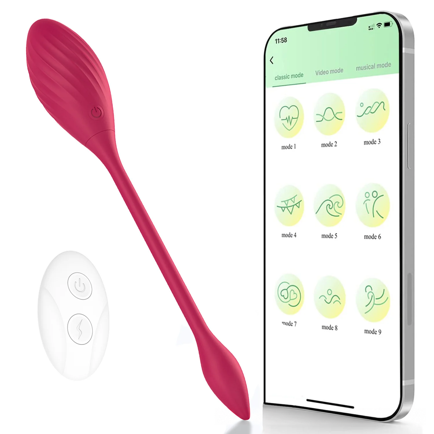 App-controlled wearable personal massager with remote and phone interface