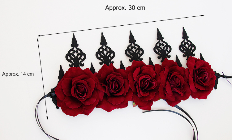 Rose crown measurements - approximately 30 cm wide and 14 cm high
