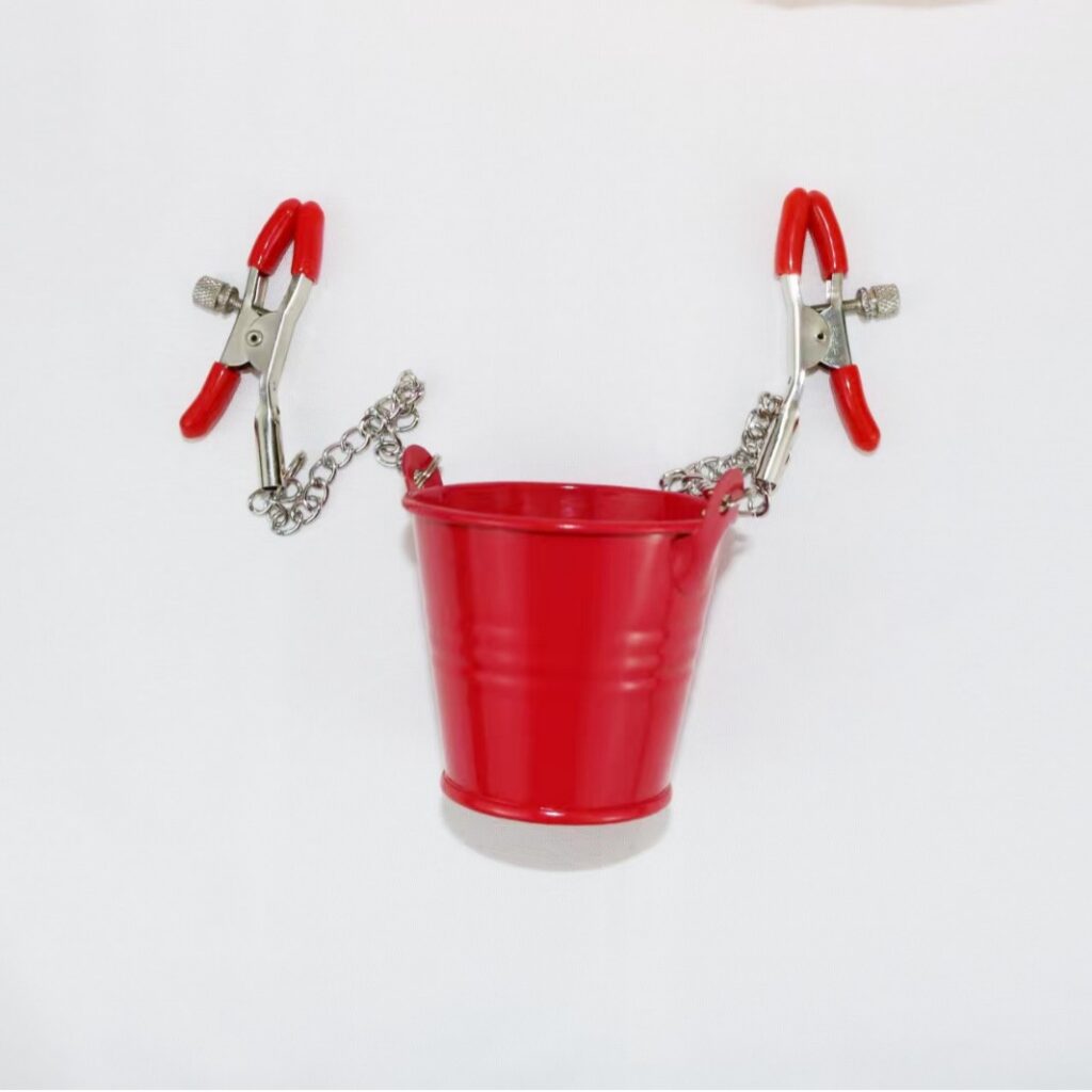 SM Bucket nipple clamps Couples Small Toy Nipple Training Punishment Prop Clitoris clamp