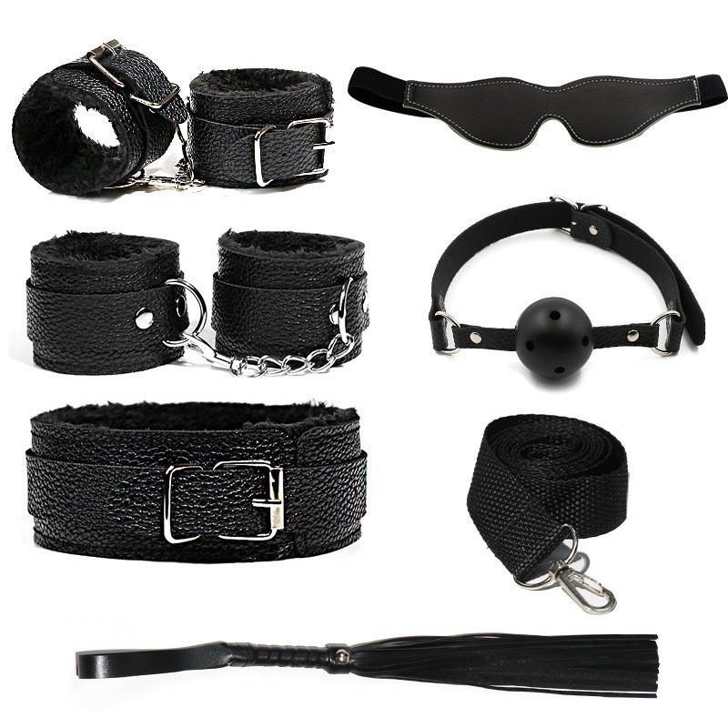 SM Set Couples Training Bondage Plush Leather piece set Alternative