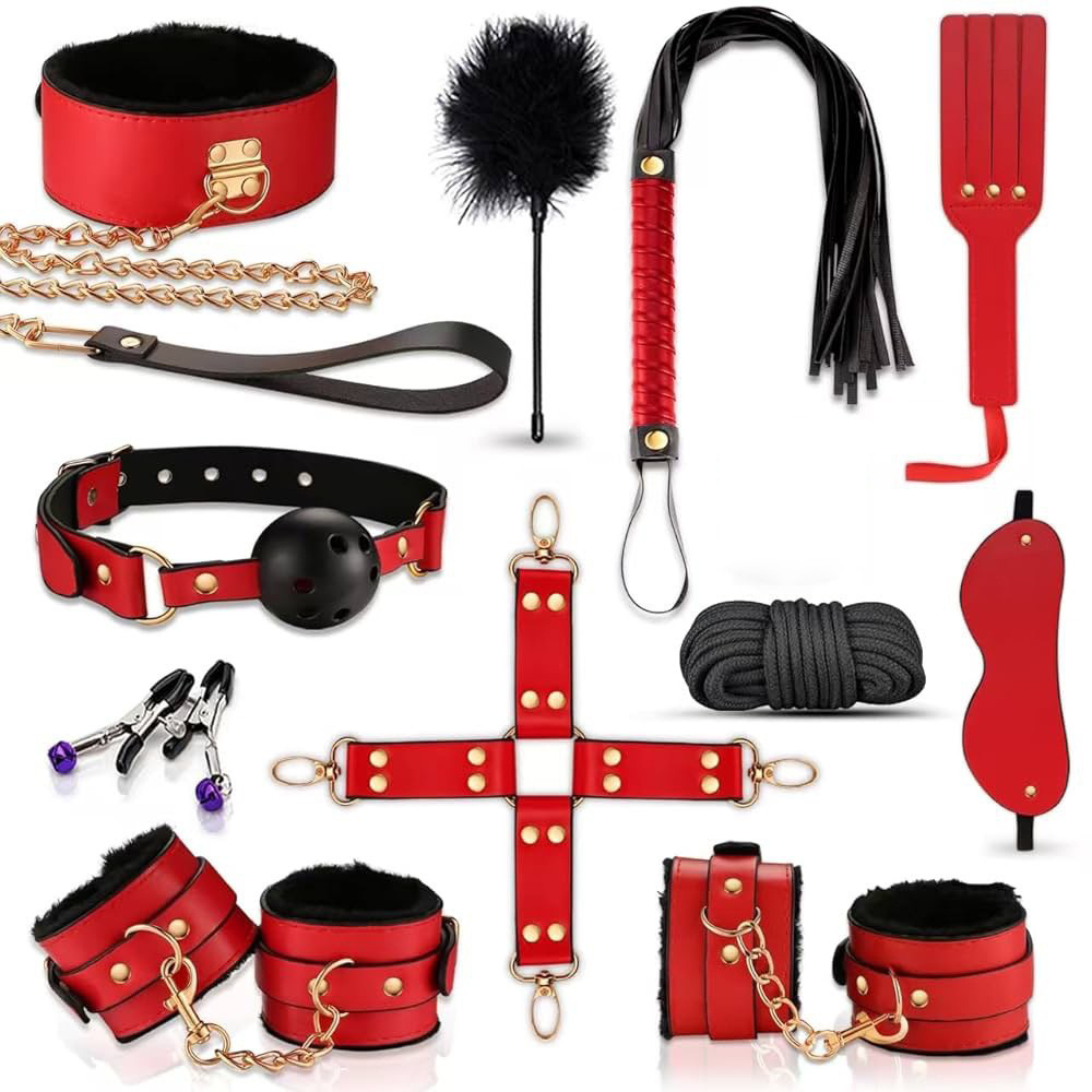 SM Adult SM Bondage restraint Leather Set Couples Training Set Prop