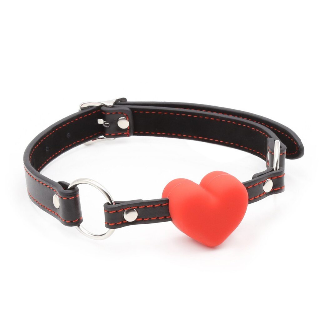Adult Couples Training Leather Strap Red Silicone Mouth gag
