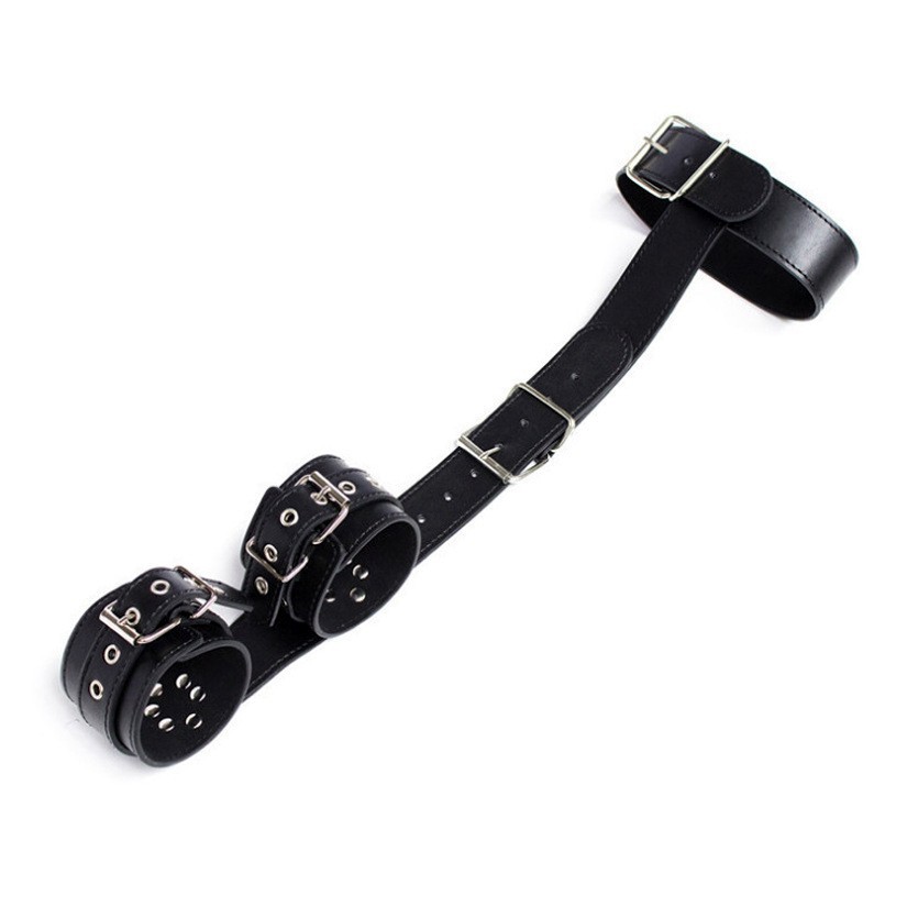 SM Leather Restraint Collar Bondage restraint Couples Women Training Prop