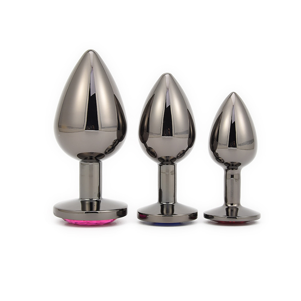 Rhinestone Round Butt plug Metal Anal Butt plug Unisex Anal Masturbation Novelty toy