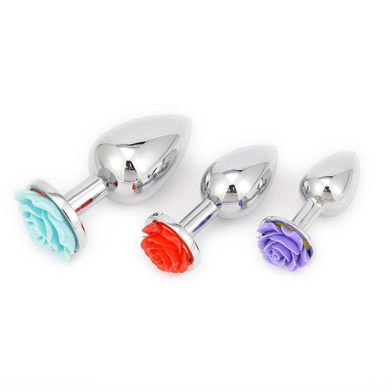 Assorted Flower Rose Metal Butt plug Anal Toy Unisex Anal Masturbation Novelty toy